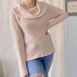Pastel pink🌸chunky neck sweater. Faded Glory. Size M.